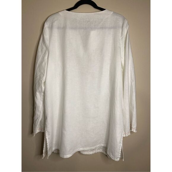 Marks & Spencer White Tunic with Floral Embroidery - Picture 2 of 4